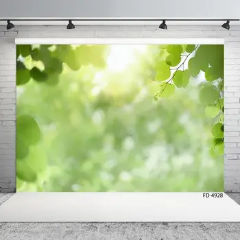 

Green Leaves Bokeh Photography Background Computer Printed Backdrops for Wedding Children Portrait Spring Photocall Photo Studio