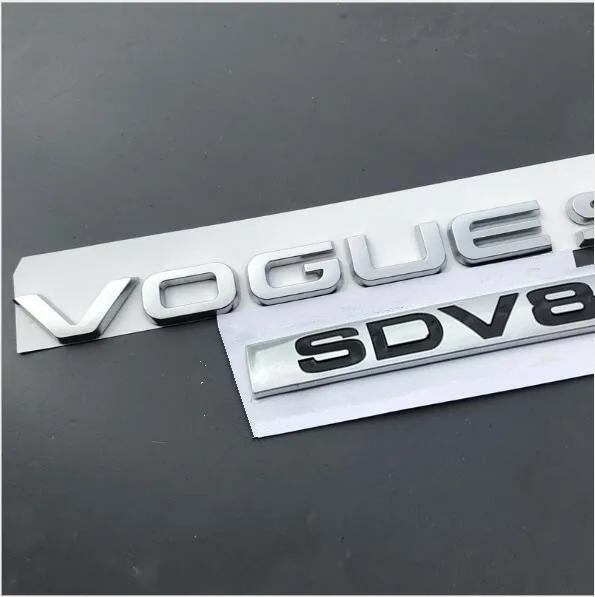 L SDV8 SCV6 Эмблема письмо бар для Range Rover VOGUE VOGUESE Расширенный Executive Edition автомобиля боковой край эмблема на багажник Стайлинг наклейка - Название цвета: SDV8 silver VOGUESE