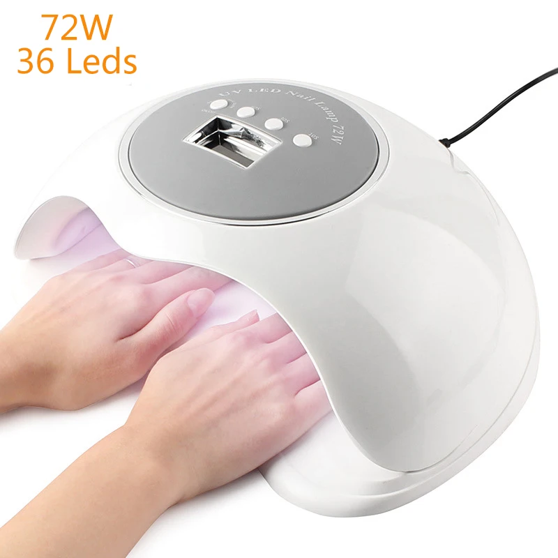 

72W 36 Leds High Powder Lamp for Nails UV LED Nail Lamp Dryer Fast Curing Nail Gel Professional Nail Dryers Manicure Tools