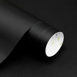 Solid Black Contact Paper Peel and Stick Decor Wallpaper for Shelf Liner Cabinet Table Door Waterproof Vinyl Self Adhesive Film