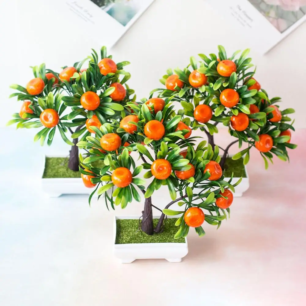 1 шт. искусственный апельсин дерево бонсай домашний офис сад настольные вечерние украшения