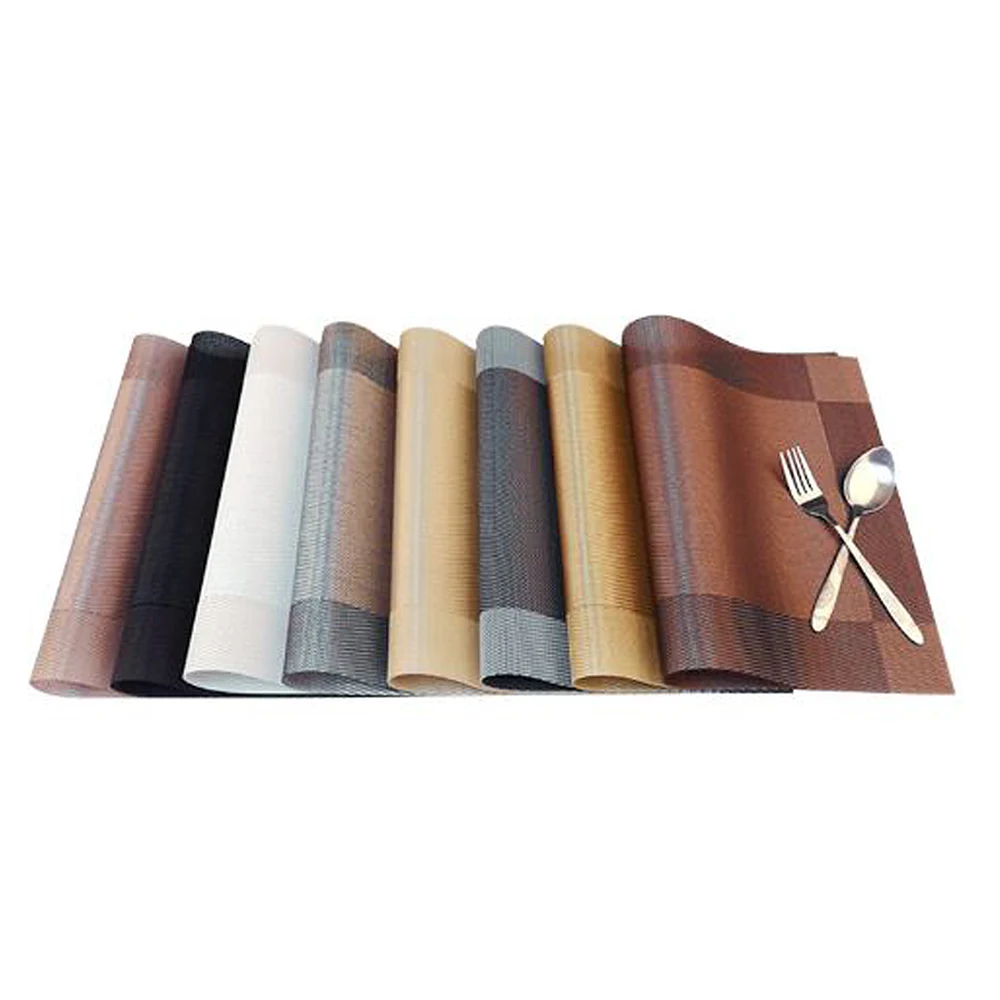 

6 PCS Anti-skid Heat-insulation PVC Placemat For Dining Table Non-slip Table Mat Kitchen Tableware Accessories Table Place Mats