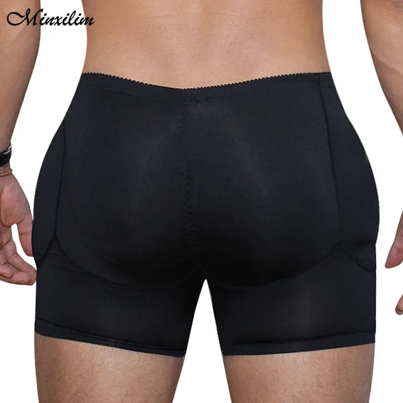

Minxilim Mens Butt Lift Panty Boyshorts Black Shapewear Boxers Butt and Hip Enhancer Booty Padded Underwear Panties Body Shaper