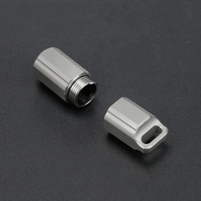Outdoor EDC Titanium Alloy Sealed Pill Case Waterproof Capsule Container Tank Multifunctional Cigarette Packaging Storage Bottle