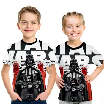 

2020 New Camisetas Hombre Novelty Star Wars kids T-Shirts Tshirts 3D Print Tops O-Neck Short Sleeve boys Funny Tees size 5T-15T