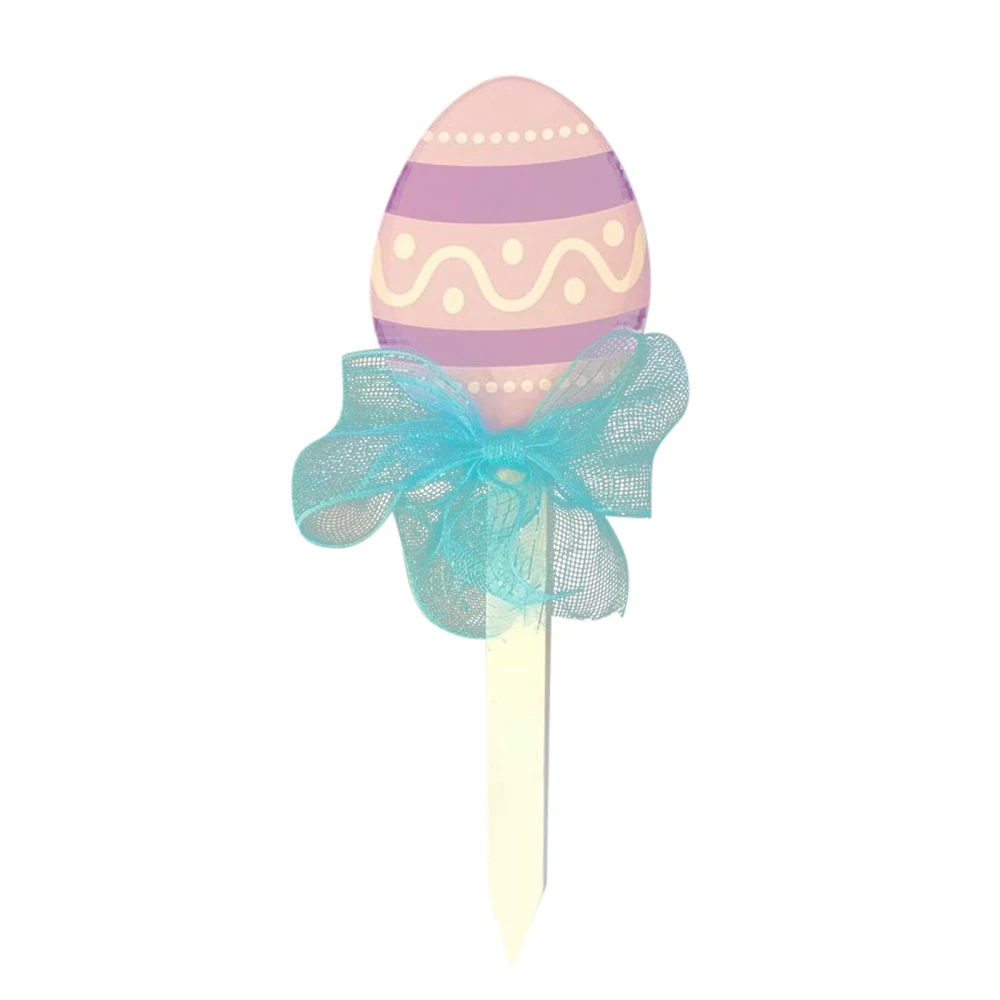 

Easter Garden Decoration Cartoon Pattern Foam Eggs Ribbon Yard Signs For Festival Decor