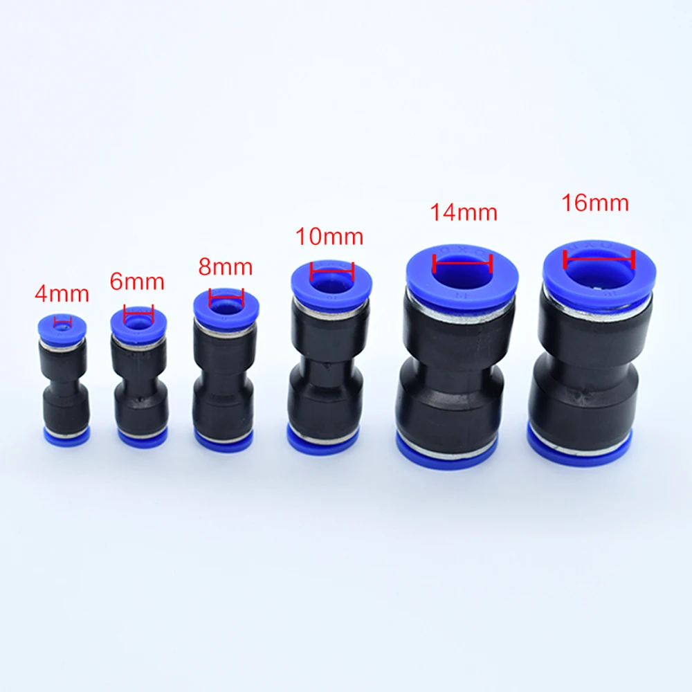 

Pneumatic Fittings PU/PG Straight Connector 4-16mm OD Hose Reducing 8-6mm Plastic Push In Quick Connector Air Fitting Plumbing