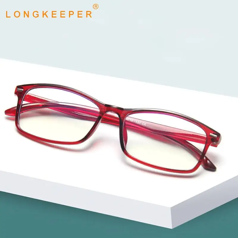 

LongKeeper Vintage Square Glasses Frame Men Women Classic Ultralight Transparent Optical Eyeglasses Clear Lens Spectacles