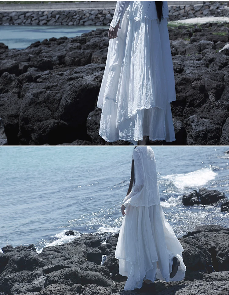 UMI MAO Yamamoto Dark Summer Beach Black White Super Long Irregular Big Swing Elegant Suspender Dress Women Femme Y2K Fashion maternity dresses