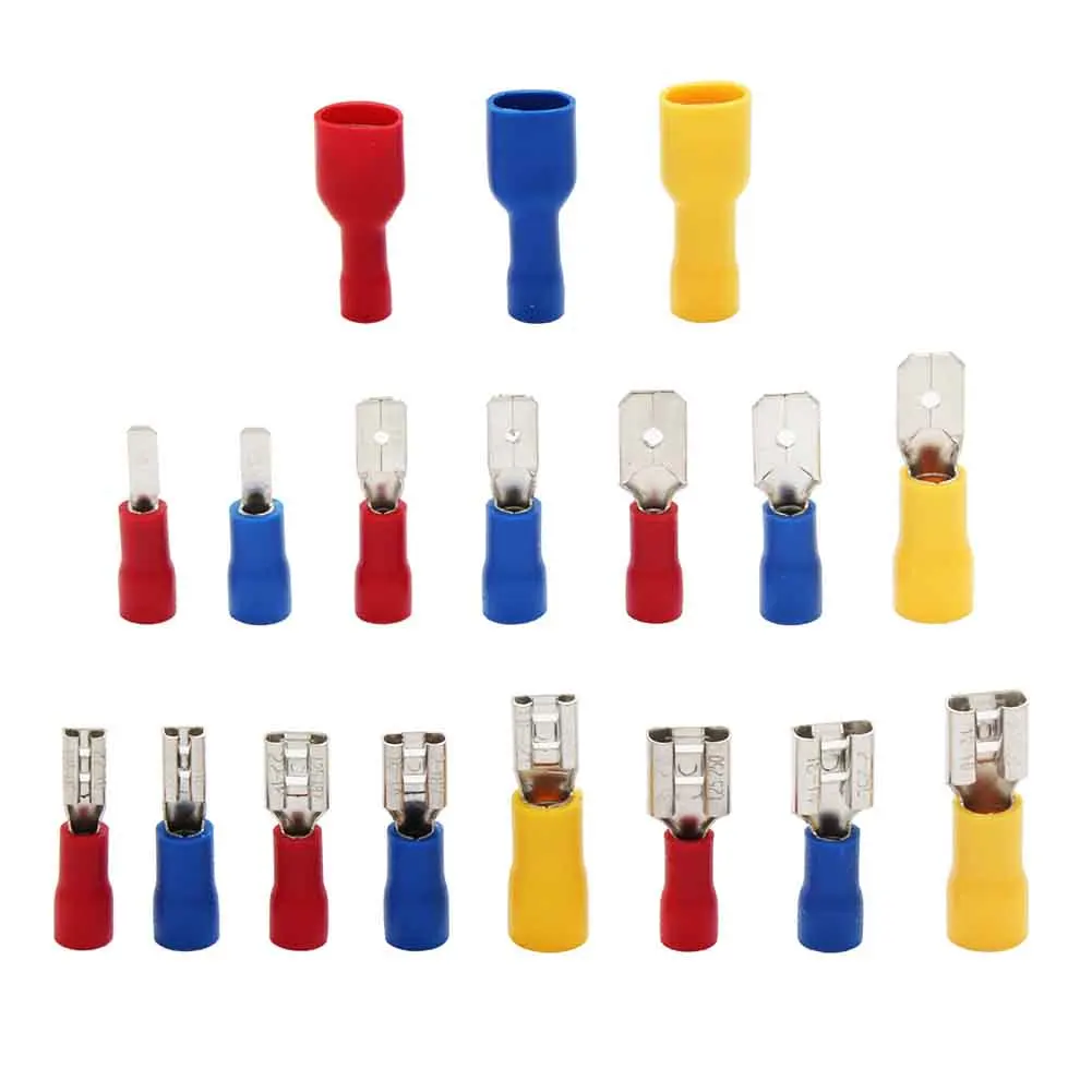 

900pcs Electrical Wire Connectors With Box Workshops Multifunction Spade Car Cold Pressing Crimp Terminal Set Assorted Insulated