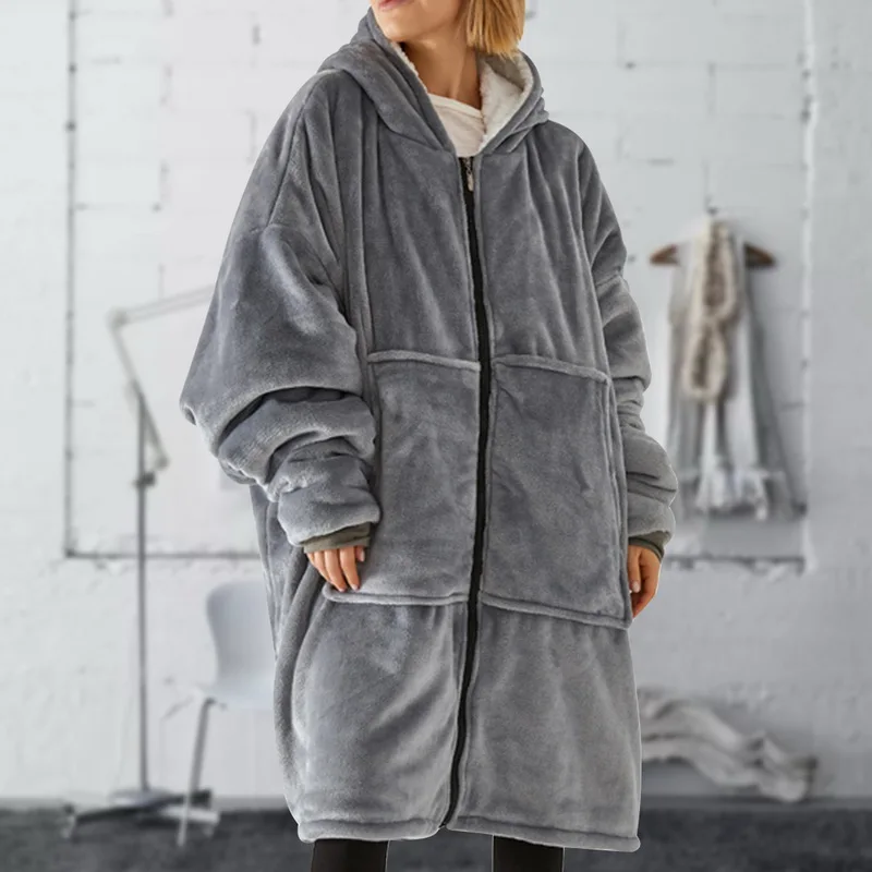 

Blanket with Sleeves Women/men Oversized Hoodie Fleece Warm Hoodies Sweatshirts Giant TV Blanket Hoody Robe Casaco Feminino
