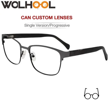 

Titanium alloy glasses frame women men glasses Half rim optical frame Square prescription glasses myopic eyeglasses frames