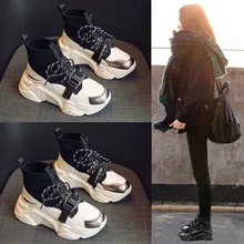 SWYIVY; женские зимние ботинки; коллекция года; популярная обувь с высоким берцем 6 см; кроссовки на платформе; черные ботильоны из натуральной кожи; женские ботинки