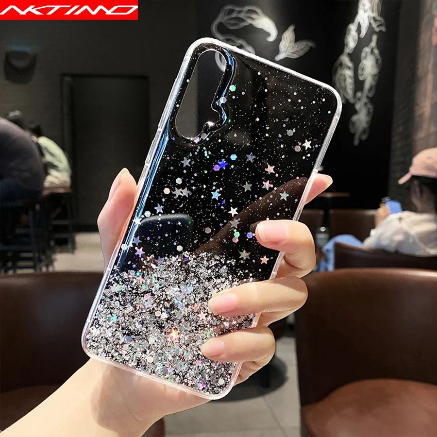 С блестящими звездочками мягкий чехол для Huawei Honor 20 Pro 20i 10i 10 8A 8S 8C 8X 7C 7A V20 V30 Y7 Y5 Y6 2019