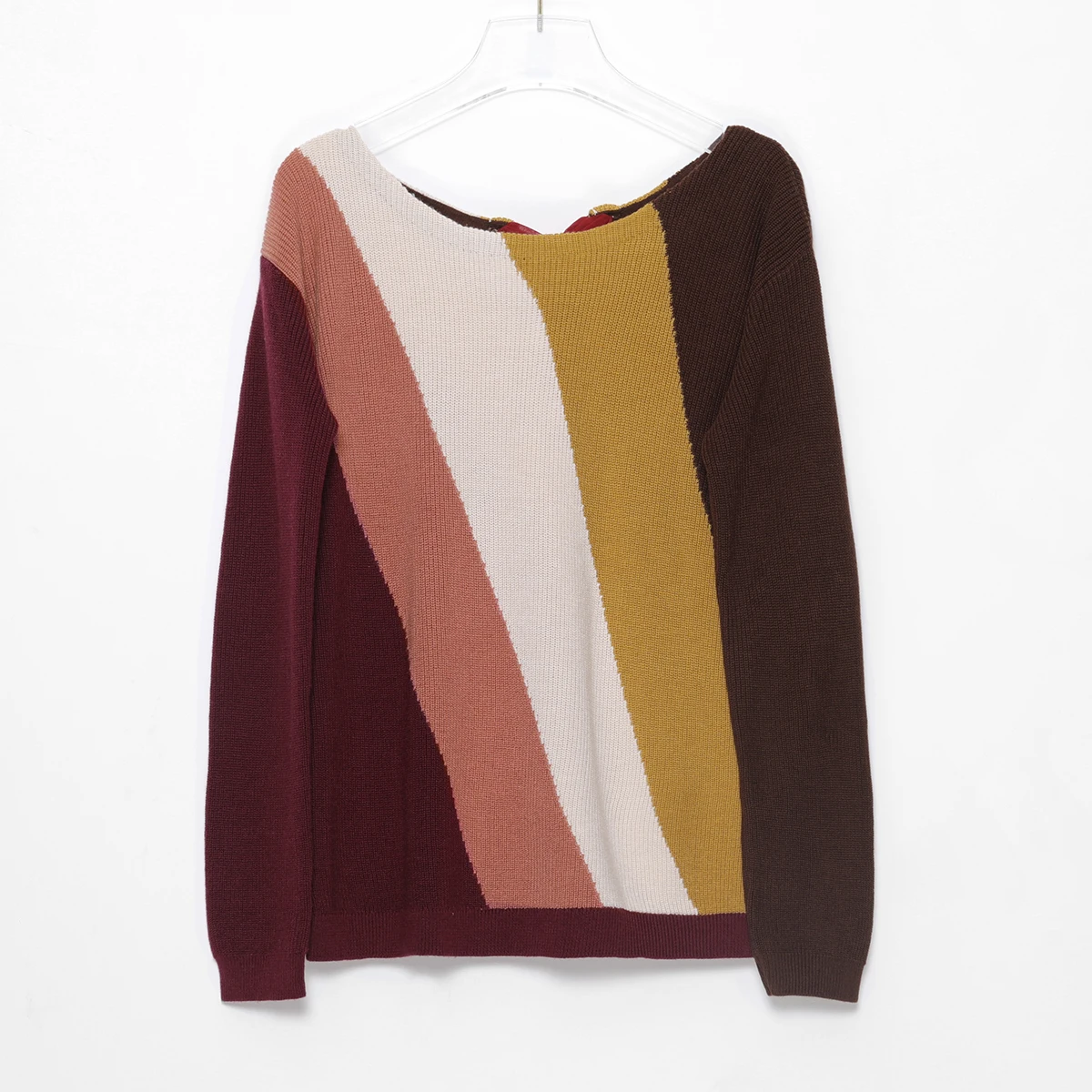 Intarsia knitt Pullover Women Autumn Winter Long