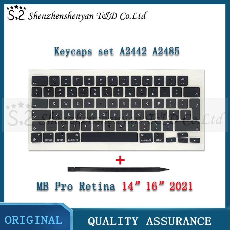 

New A2442 A2485 Keycaps US/UK/French/German Keys Key Cap Set for Macbook Pro M1 Pro Max Retina 14" 16" Late 2021 Keyboard Repair