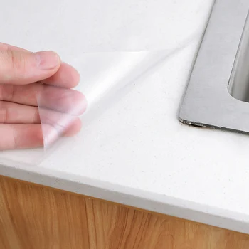 

Kitchen Cabinet Anti-oil Waterproof Transparent Wall Paper Stickers Heat Resistant Self Adhesive E2S