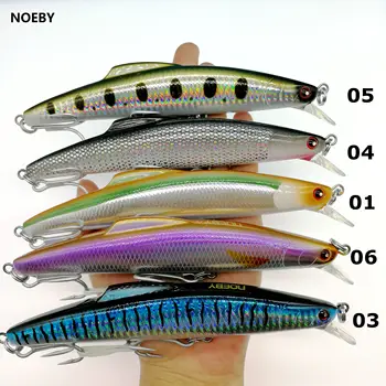 

NOEBY 5pcs/lot Sinking minnow lure fishing lure 60g/160mm 5colors 3D Eyse Sinking 0-2.0m Peche Hard Bait Fishing tackle