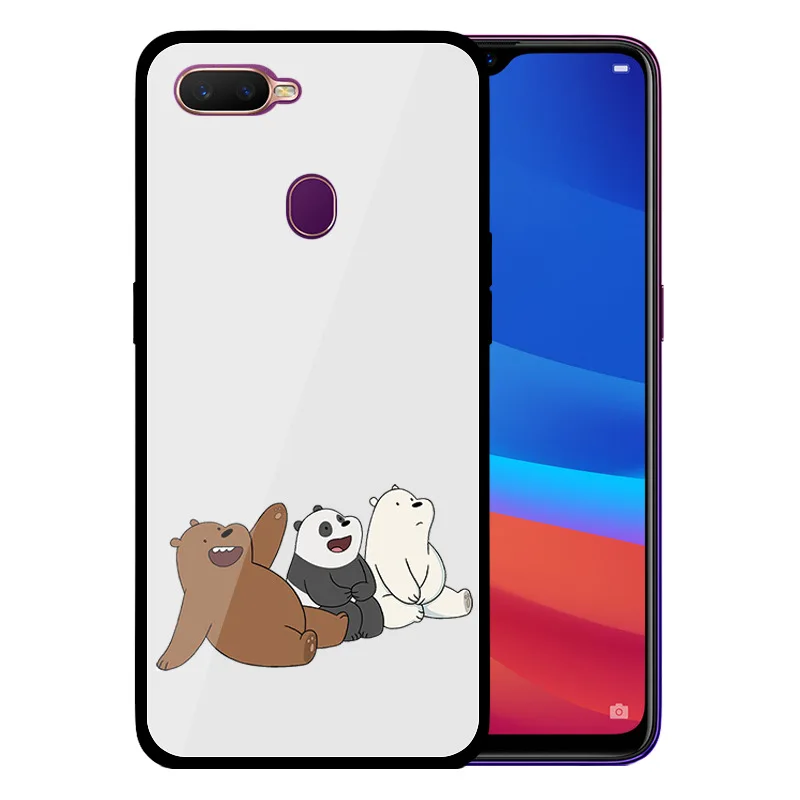 OPPO A9 A5 A7 A3S A83 A77 A5 9 A3 A7X Стекло чехол для телефона медведи Чехол
