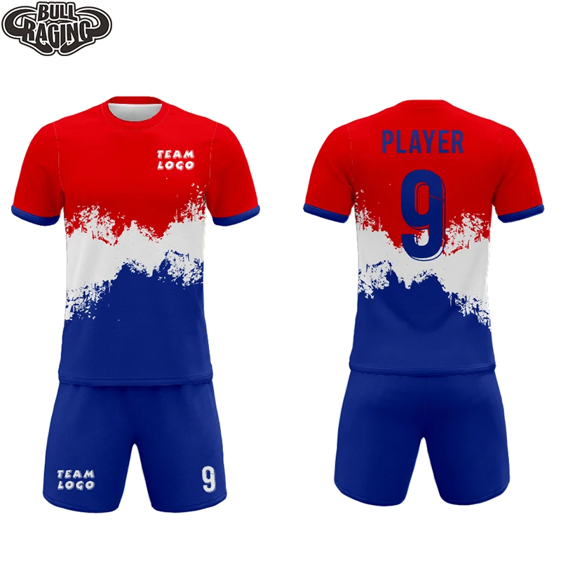 Inkjet Red White Blue Design Full Sublimation Printing Custom