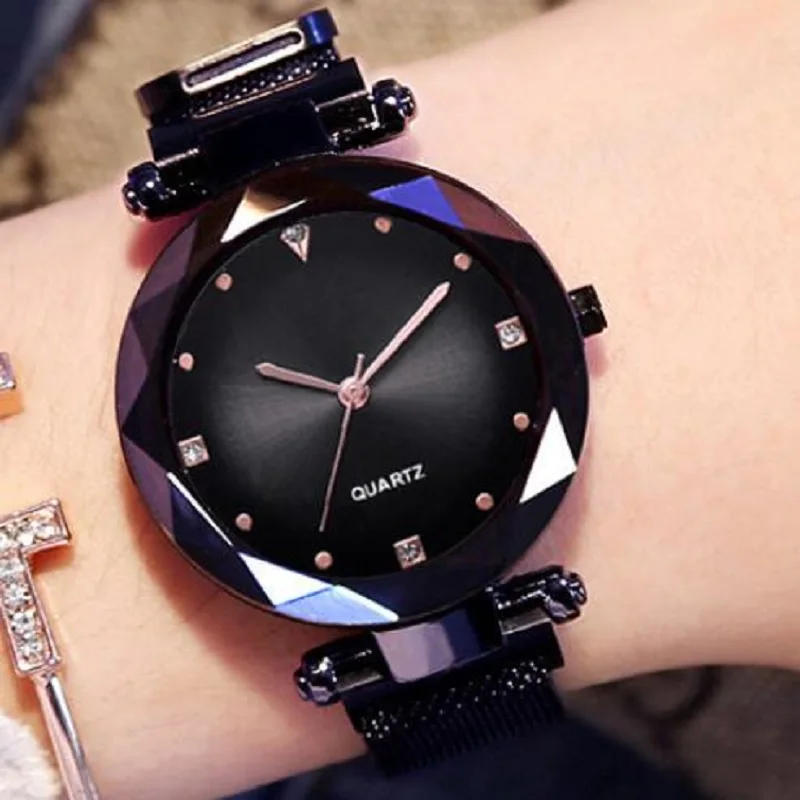 Relogio Feminino женские магнитные часы Звездное небо роскошные модные бриллиантовые