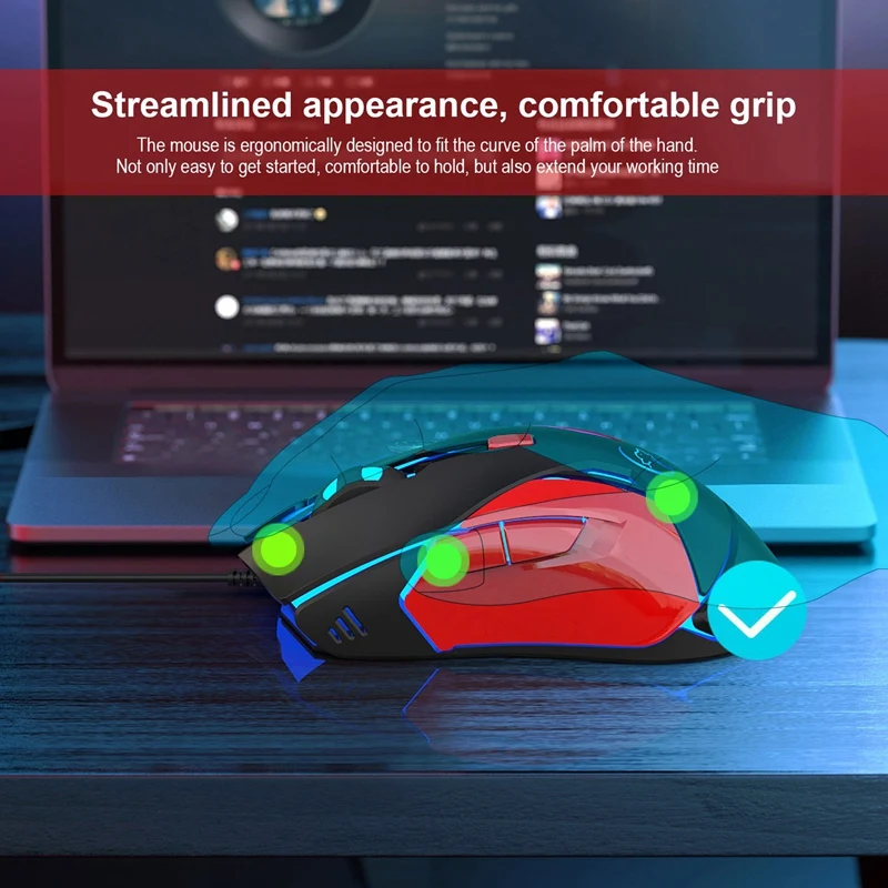 Регулируемый 3200 dpi, 6 кнопок, 7 цветов, светодиодный, оптическая USB Проводная мышь, геймерские мыши, игровая мышь для Pro Gamer