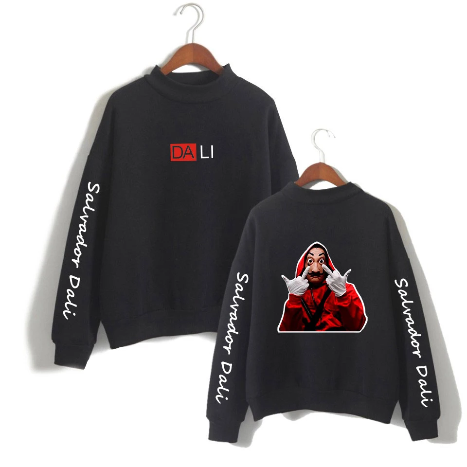 men  Hoodies Harajuku salvador dali  Printed Hooded Top Fashion Long Sleeve  Clothes Moletom