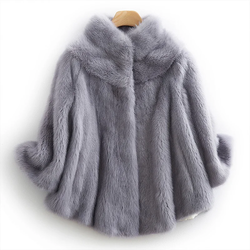 

2020 New Winter Suit-dress Haining Mink Fur Short Fund Loose Leather And Fur Overcoat Stand Lead Mink Loose Coat