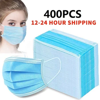 

400PCS Disposable face mask Safety mask Face Cover Mask Filter 3 ply non-woven Meltblown Masks Disposable Masks drop shopping