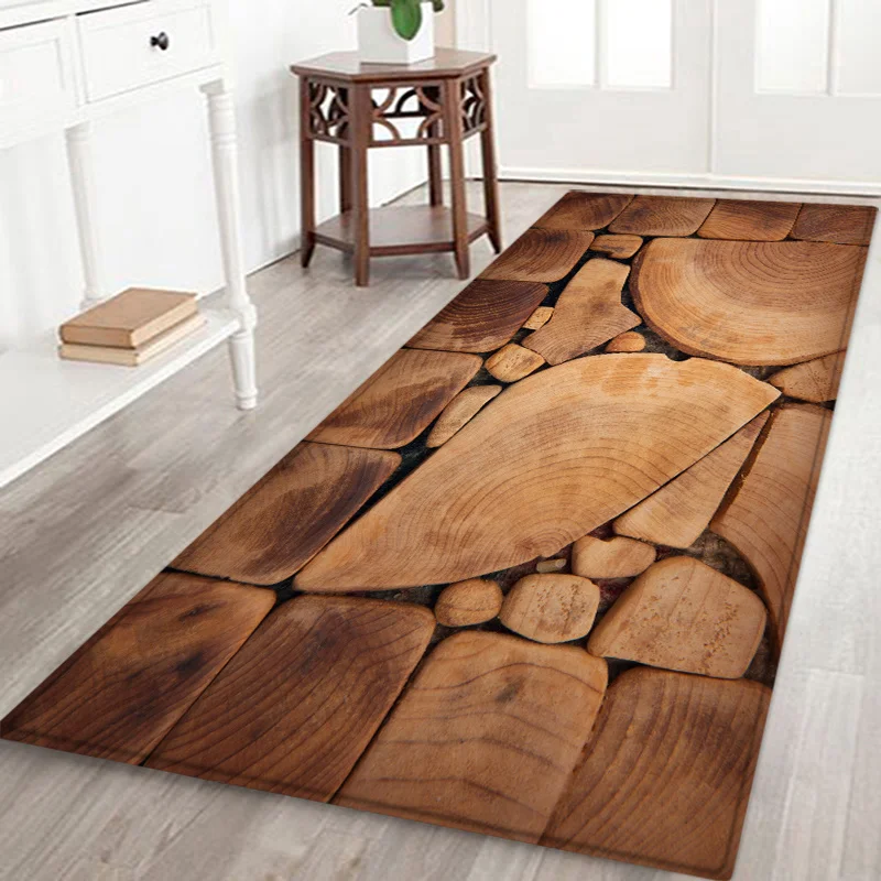 Современный геометрический деревянный напольный коврик с принтом нескользящий дверной коврик для входной двери декор для кухни ковер для гостиной домашний декор