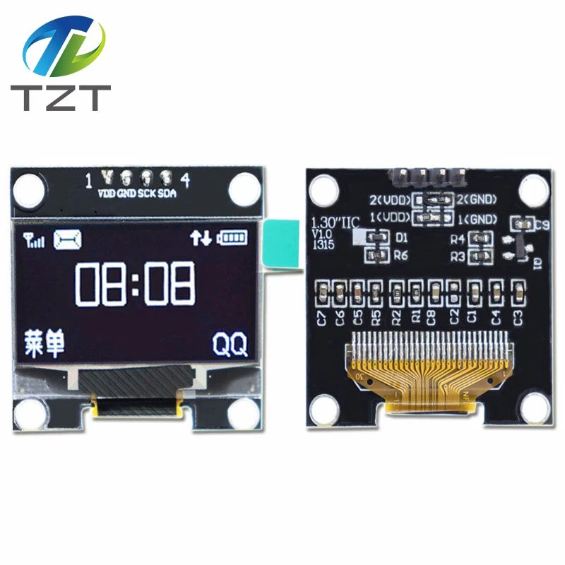 

1.3 inch oled IIC Serial White OLED Display Module 128X64 I2C SSD1306 12864 LCD Screen Board VDD GND SCK SDA for Arduino Black