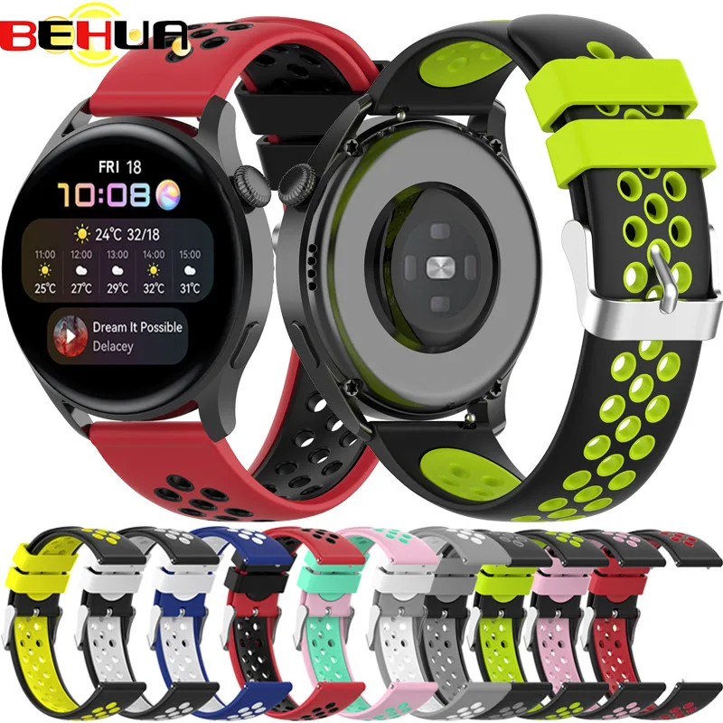 

BEHUA 20 мм/22 мм ремешок для часов Huawei Watch 3 3 Pro GT GT2 Active Correa сменный Браслет для умных часов спортивный браслет