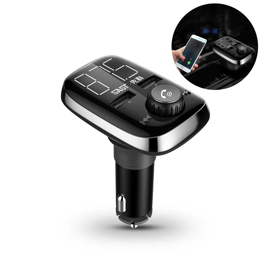 Wireless Car MP3 Player Transmitter Radio with 2 USB Port Charger &amp Hands-free Calling Support Flash Drive (Black) | Автомобили и