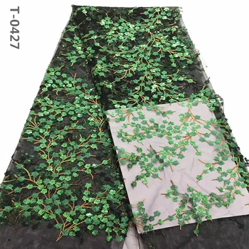 

Green Black African Sequins Lace Fabric 2020 High Quality Lace French Sequence Tulle Lace Nigerian Lace Fabrics For Wedding