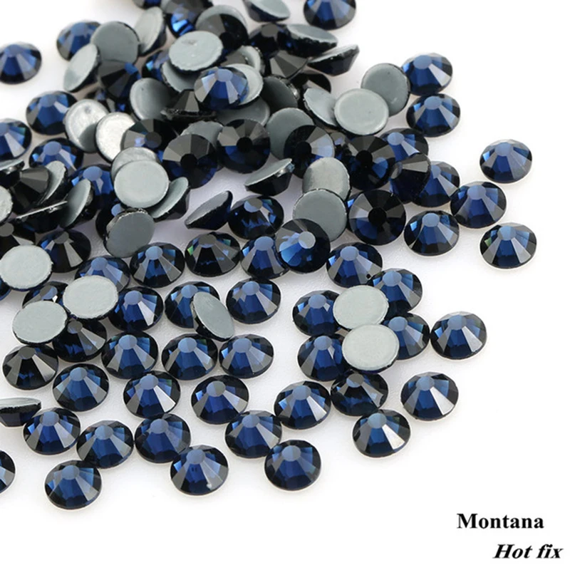 

YL Montana Glass Clear Hotfix Rhinestone Flat Back Iron On Strass Crystal Stones SS6-30 Hotfix Rhinestones For Clothe Decoration