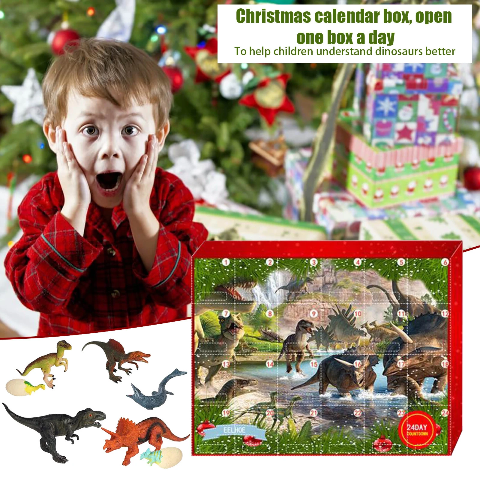 Dinosaurs Advent Calendar 2022 Boys, Christmas 24 Days Countdown
