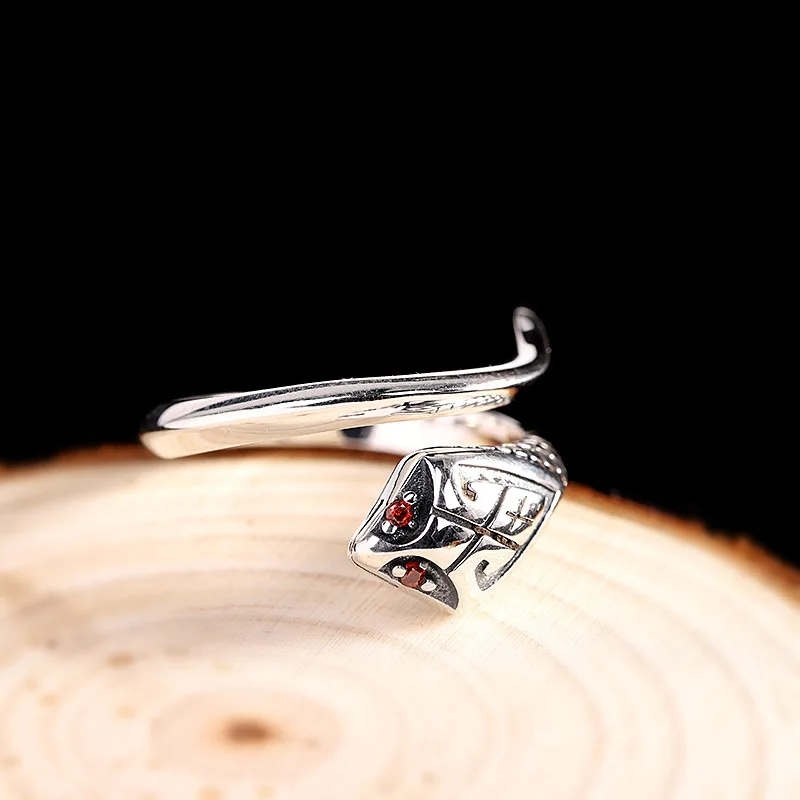 

S925 Silver Jewelry Open Personality Lady Snake Ring