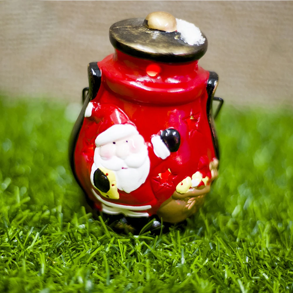 

Hanging Santa Claus Craft Snowman Home Painted Christmas Tree Ornament Lanterns Luminous Party Decor With Light Ceramic Bar Cute