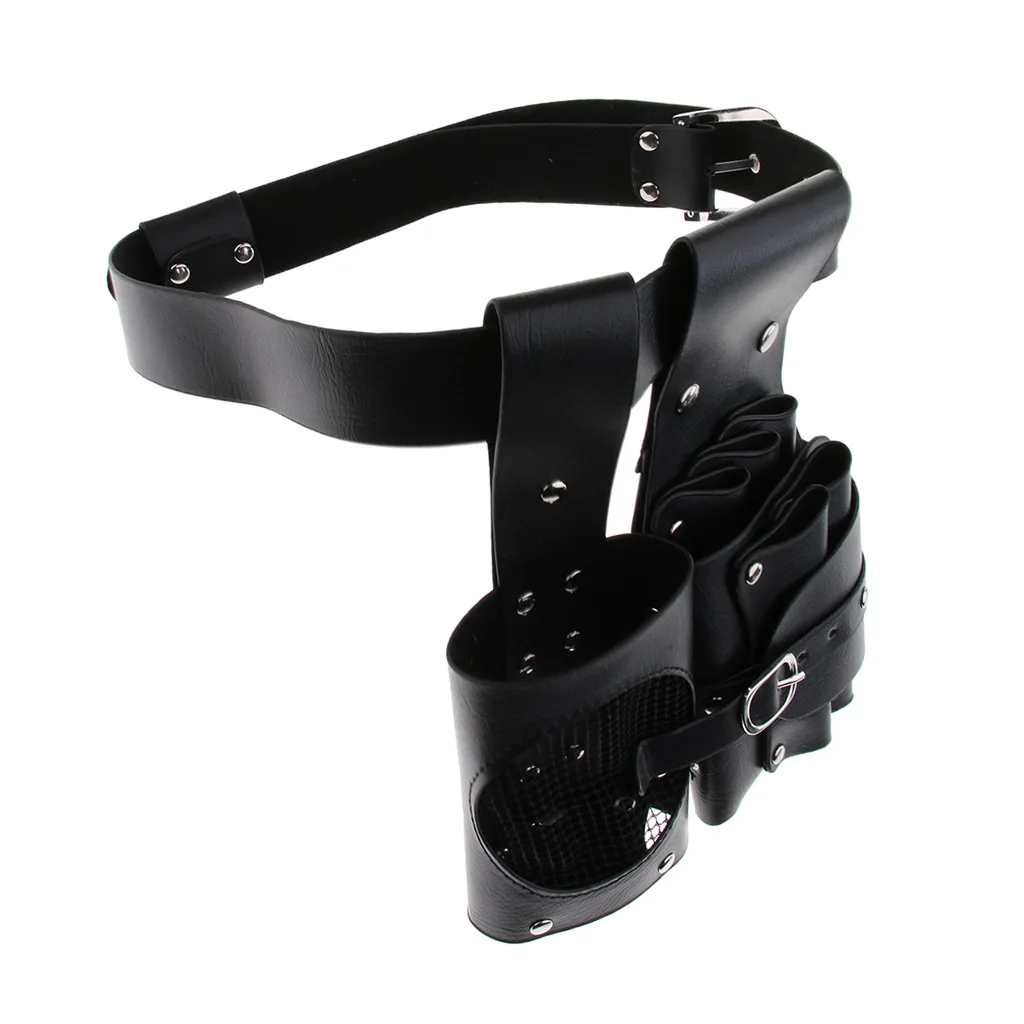 Pro Salon Hair Cutting Scissors Clips Combs Leather Holster Hairdressing Tools Pouch Bottle Holder Waist Bag