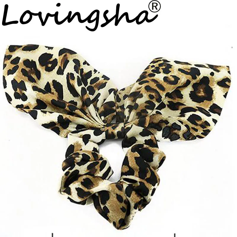 

LOVINGSHA Rabbit Ear Leopard Hair Accessories Elastic Hair Band Hair Rope For Women Girls Rubber Band Tie Hair Scrunchies ATC999
