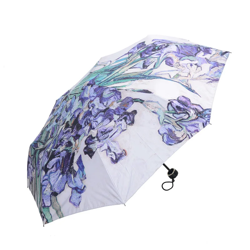 

Classic Van Gogh you hua san Folding Umbrella Art Star Umbrella UV-Protection Umbrella Three Fold Batch