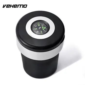 

Vehemo Compass Cylinder Cigarette Ashtray Tobacco Jar Car LED Ashtray Durable Smoke Cup Holder Cigar Ash Travel Vehicles