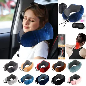 

Travel U Shape Pillow Neck Memory Foam Pillow Cushion Office Nap Pillows for Sleep for Airplane Car Flight Head Chin Support