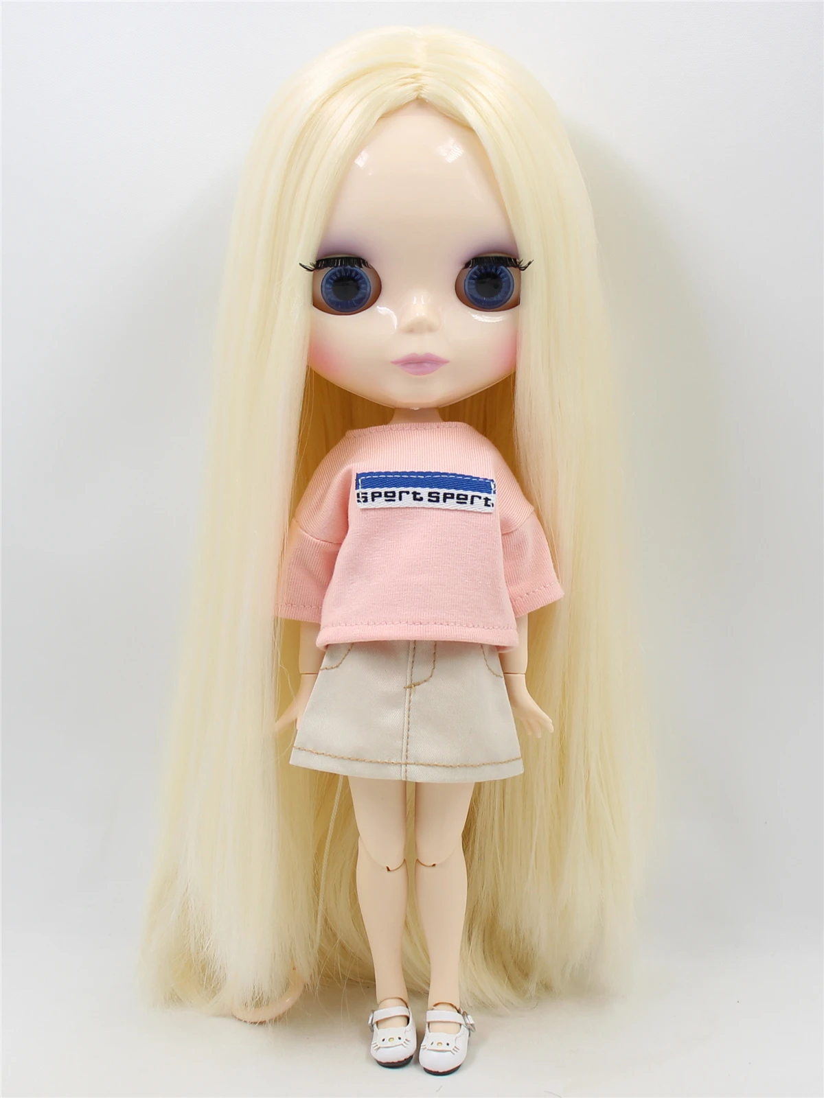 Callie – Premium Custom Neo Blythe Doll with Blonde Hair, White Skin & Shiny Cute Face 1