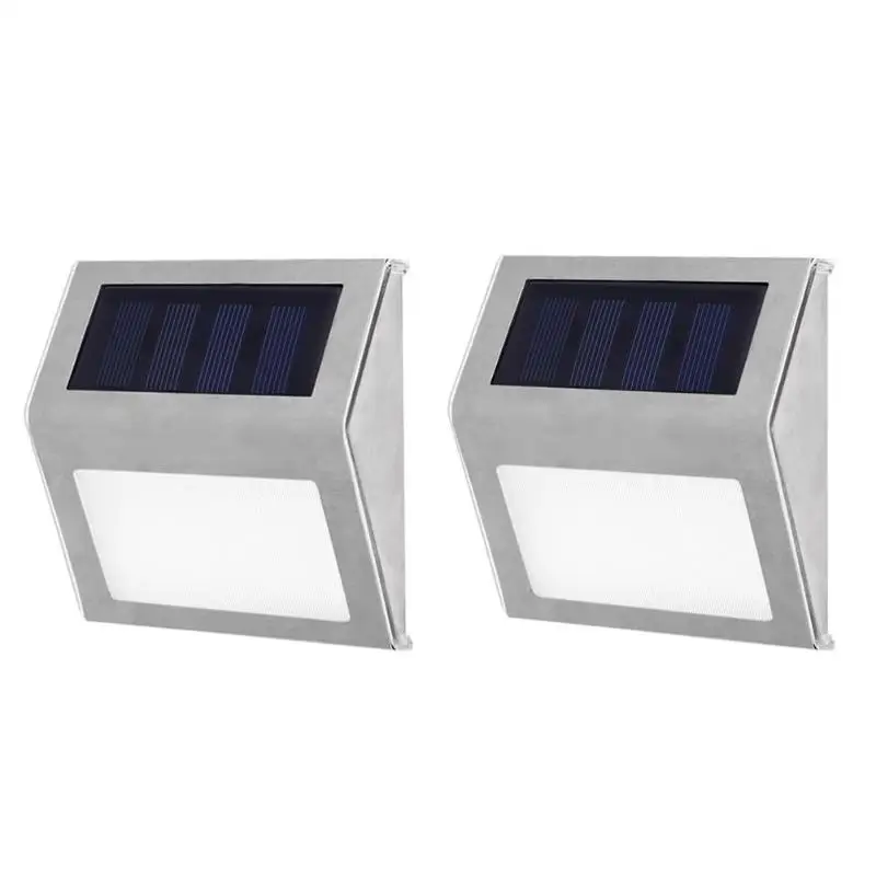 Нержавеющая сталь 3LED солнечные лестничные огни Открытый Двор лампы для дорожек