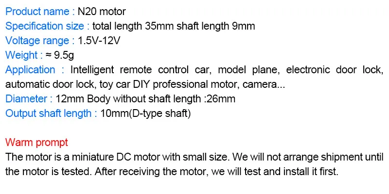 H59137f6a02a14efdbfa9cc410e74bcafE GA12-N20 DC 3V 6V 12V mikro Metal biegów przekładnia silnika koło zębate silnik 30 obr/min 50 obr/min 60 obr/min 100 obr/min 150 obr/min 200 obr/min 300 obr/min 600 obr/min 1000 obr/min