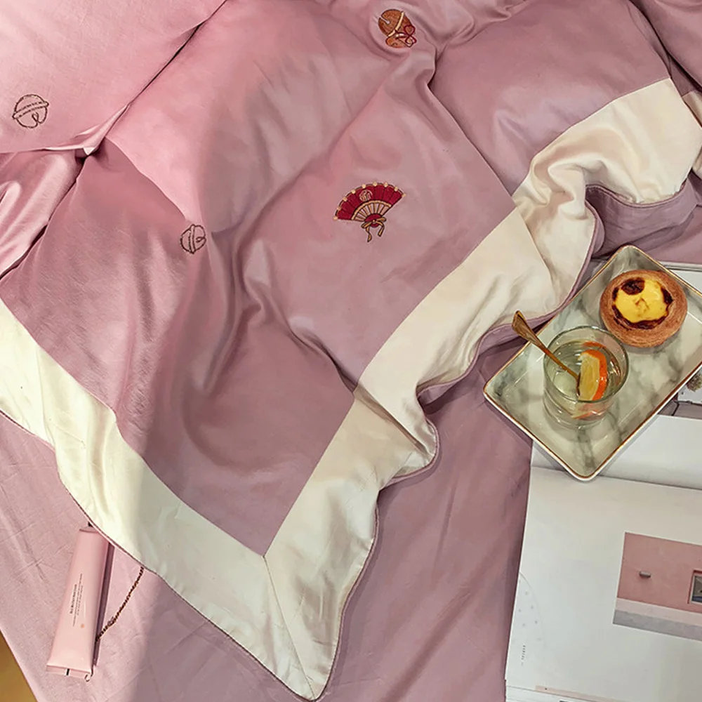 Комплект постельного белья LUCKY CAT, пододеяльник, простыня, наволочка, пододеяльник, 60 s, египетское длинное хлопковое постельное белье, DHL