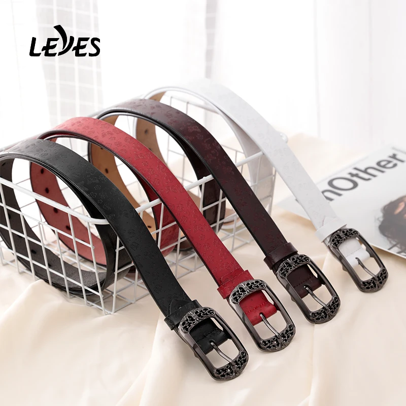 

Ladies Belts for Jeans Cow leather Designer Belt Ceintu for Women Alloy Buckle Wide Waist Webbing Female Belt Colourful Brown