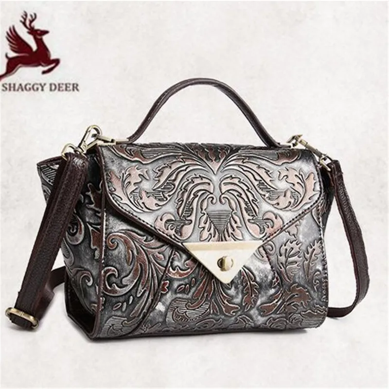 

Hand-polished Retro Korean Style Leisure Female Messenger Bags Single Shoulder Floral Bags