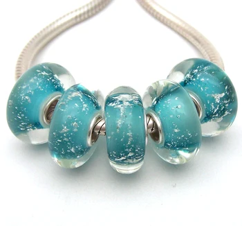 

JGWGT 2079 5X 100% Authenticity S925 Sterling Silver Beads Murano Glass beads Fit European Charms Bracelet diy jewelry Lampwork